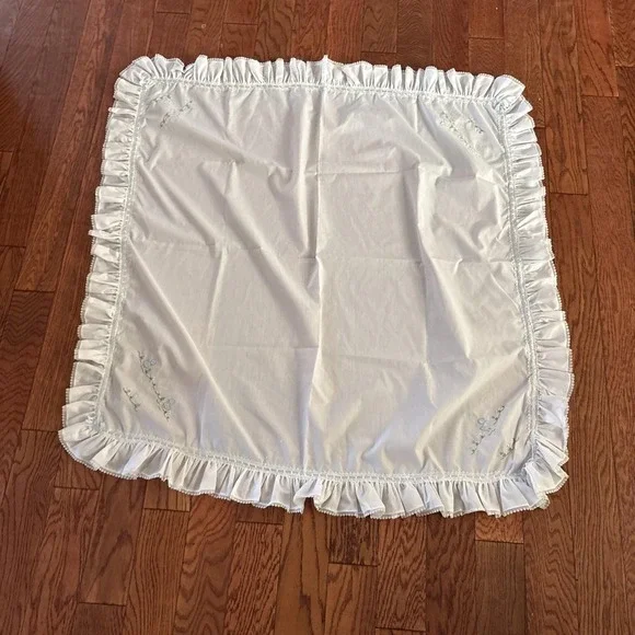 Handmade Embroidery‎ Baby Blanket. Never Used. Blue Stitching. Gender Neutral.