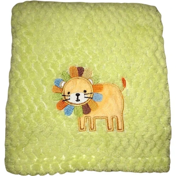 Green LION Baby Blanket Soft 30x40 Jungle Safari Lovey‎ Boy Flawless Unbranded