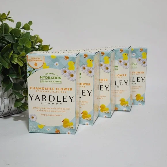 Yardley London Chamomile Flower Nourishing Baby Bath Bar Soap 4 oz ~ Lot of 5