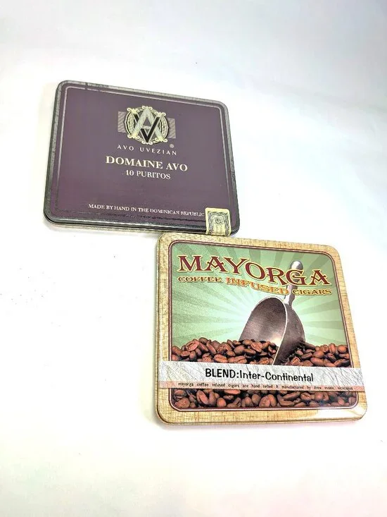 Vintage Cigar (2) Metal Tins Bundle Prince Albert & Dutch Masters Shallow