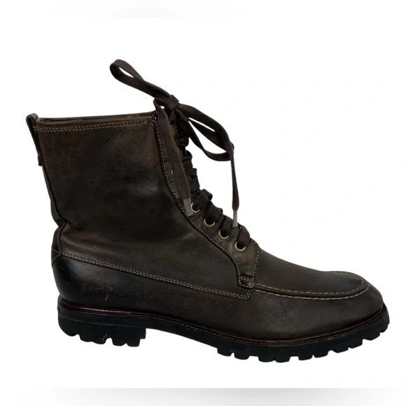JOHN VARVATOS Mens 10 M Brown Leather Hiking Lace Up Combat Boots F1357L3B