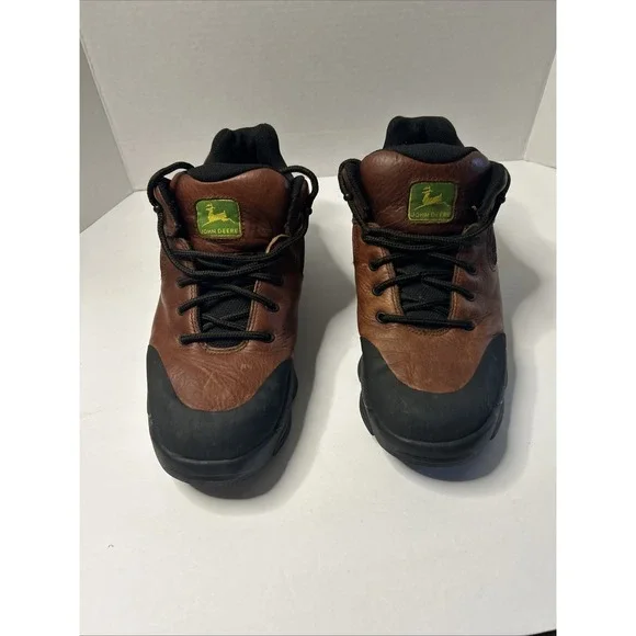 John Deere Leather Boots Lace up Oil Resist 11 M Florsheim Workgear 50726