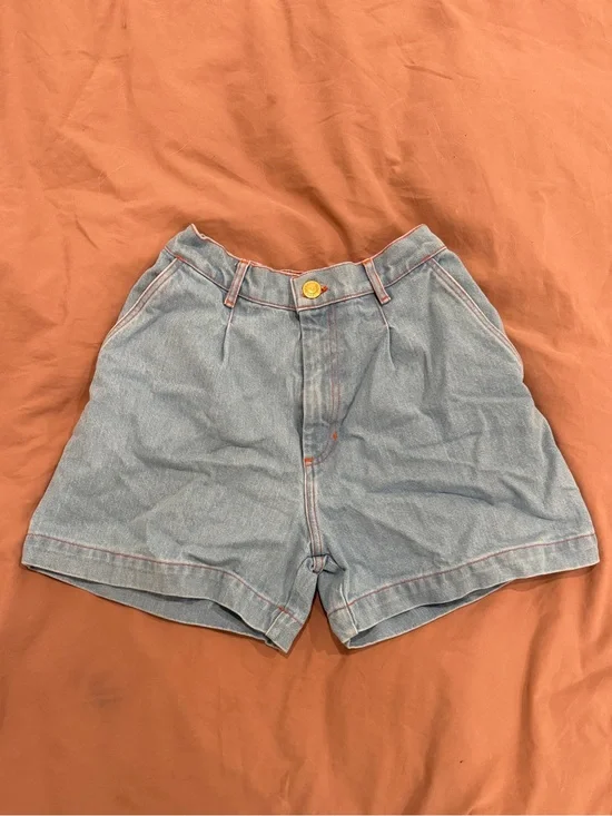 Big Bud Press Denim Trouser Shorts Light Blue Denim High-Waist