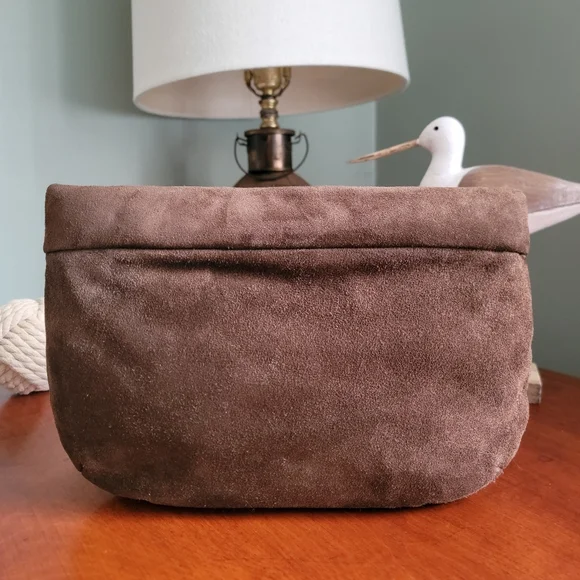Vintage Ruth Saltz Brown Suede Soft Clutch Purse