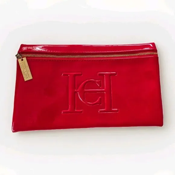 CAROLINA HERRERA Good Girl Red Glossy Patent Clutch Bag‎ 6x11” FREE SHIPPING