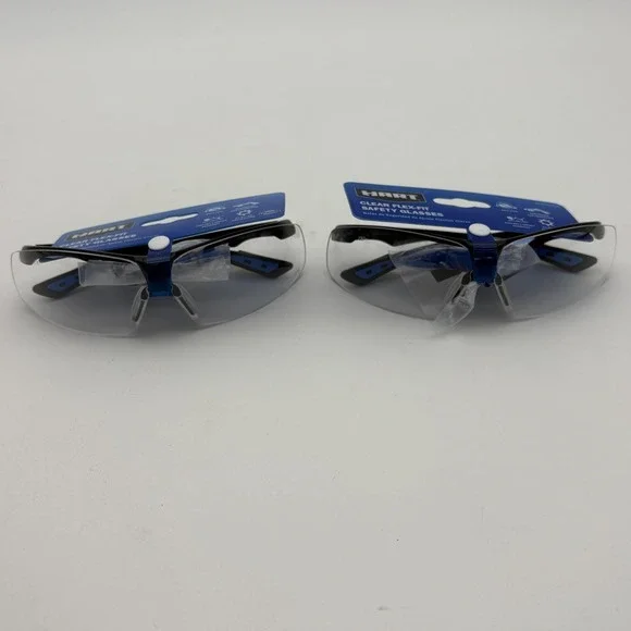 Lot 2 HART Clear Flex-Fit Safety Glasses Anti-Fog Ear Protection‎ UV ANSI Z87.1