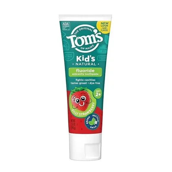 New Tom's Of Maine Fluoride Children's Toothpaste Silly Strawberry 5.1 oz