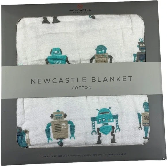 Robot Cotton Muslin‎ 4 Layer Blanket 47
