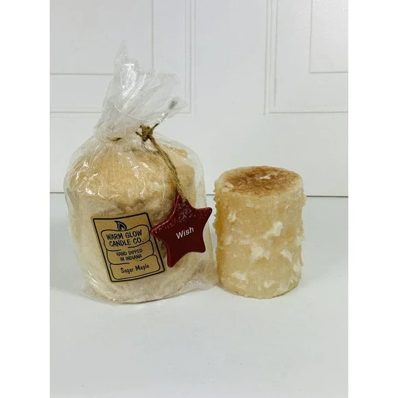 2 Warm Glow Candle Co Cake Dipped Candles Sugar Maple scent‎ delicious scent