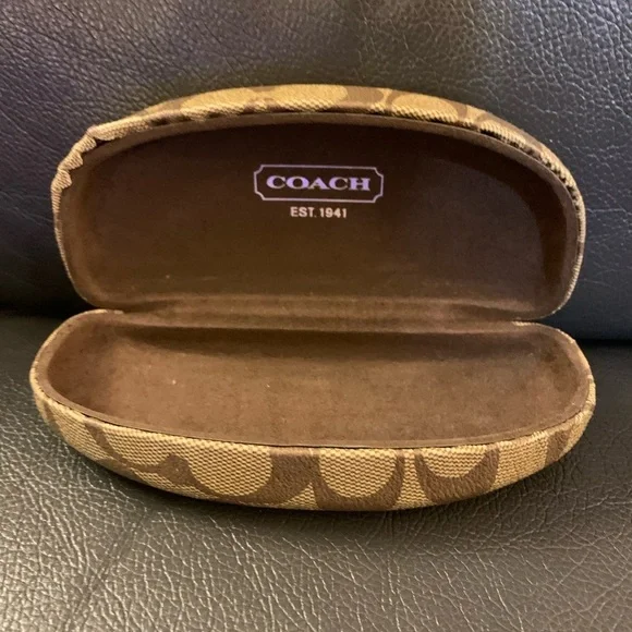 Coach Signature Tan Brown Eyeglass Case