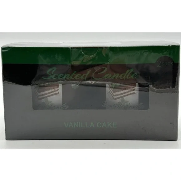 2 Premium Soy Scented Candles Vanilla Cupcake 30 Hours Burn Time