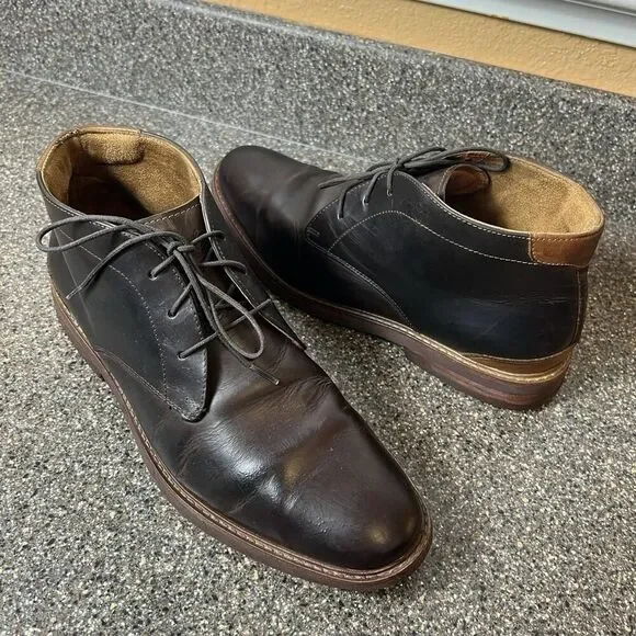 Florsheim Men's Size 8 M Brown Leather Chukka Ankle Boots Lace Up Comfort Casual