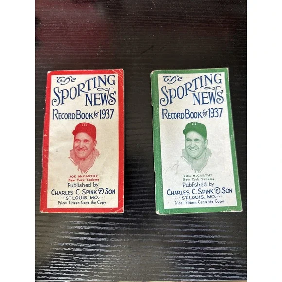 Set of 2 Original 1937 TheSportingNews Record Book Joe McCarthy‎ NYYankees Cover
