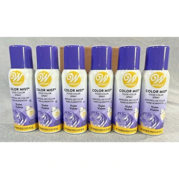 6 WILTON 1.5 VIOLET COLOR MIST FOOD SPARY Baking HOLIDAY‎ WEDDING CAKES cupcake