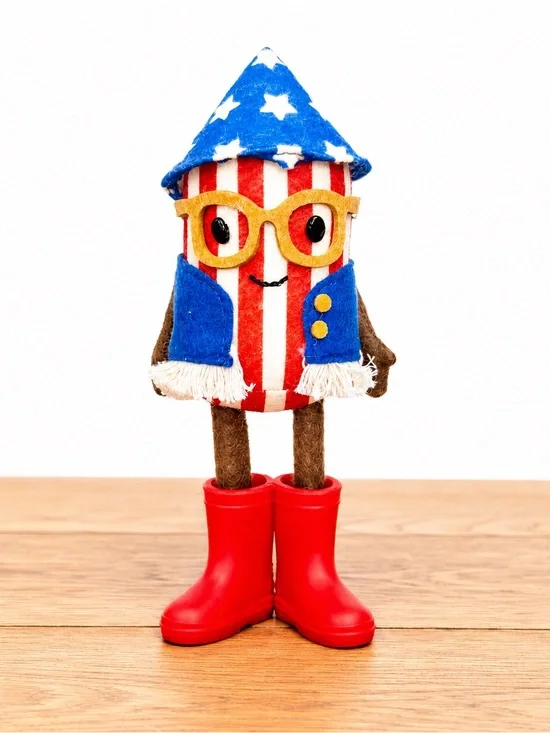 Target Bullseye Playground Summer Fourth of July Firework Man Felt Decoration