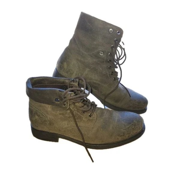 ASTON GREY Collection Leather Boot size US‎ 10 BROOKLYN Grey Ankle Boot