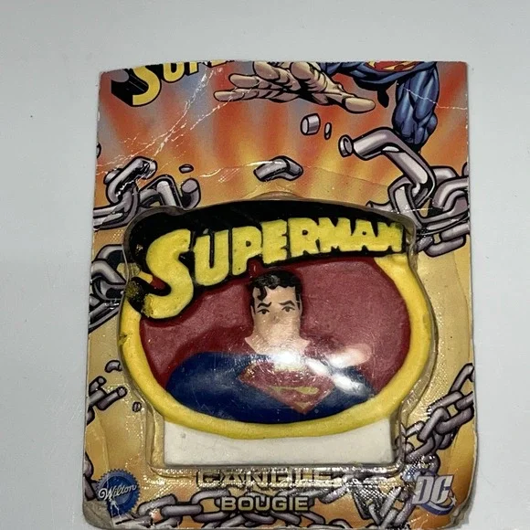 Vintage Wilton Superman Wax‎ Birthday Candle Topper Collectible Retro 80s WB