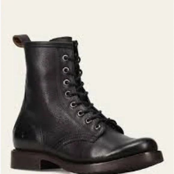 FRYE Veronica Flex Combat In Black Leather