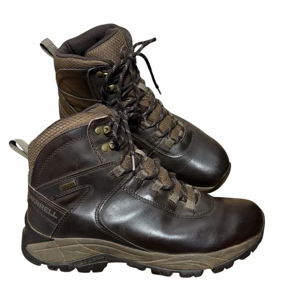 Merrell Vego Mid J311539C Waterproof Hiking Athletic Ankle Boots Brown Mens 9‎