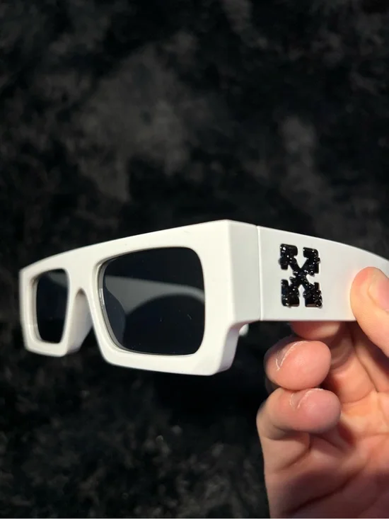 Off-White White and Black Logo Glasses