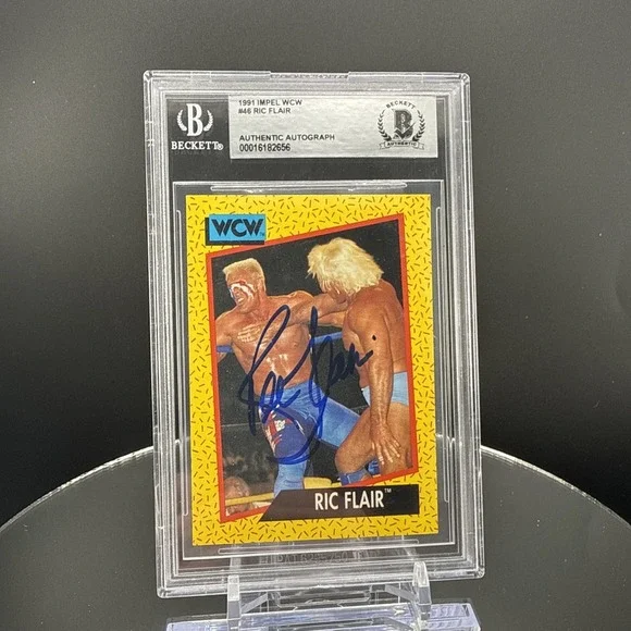 Ric Flair BGS Autograph Chops Sting 1990 Great American Bash 1991 Impel #46 WCW