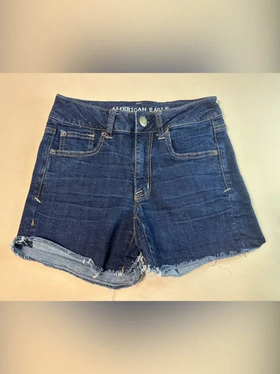 American Eagle Outfitters AE Shorts Size 2 Indigo Denim Cutoff Denim