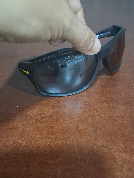 Nike Matte Black Sport Sunglasses with Neon Yellow Swoosh