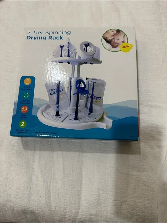 Brand new unopened 2 Tier Spinning Drying Rack for Baby Bottles - Blue/White