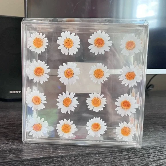 Target Bullseye Easter themed acrylic vase box with daisy flowers 💐