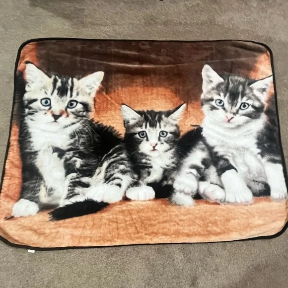 Cozy Cat Print Throw Blanket