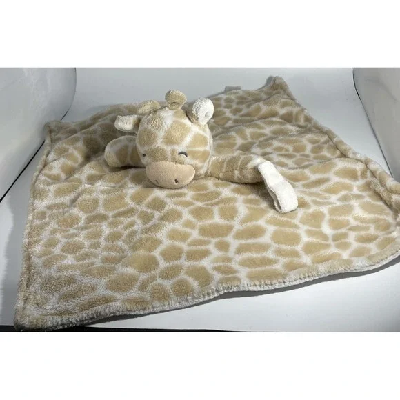 Carter's Baby Unisex OS Security Blanket Tan Giraffe Spotted Plush Lovey Lovie‎