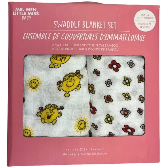 JuJuBe Baby Bamboo Swaddle Blanket Set‎ Little Miss Sunshine Lot Viscose NWT