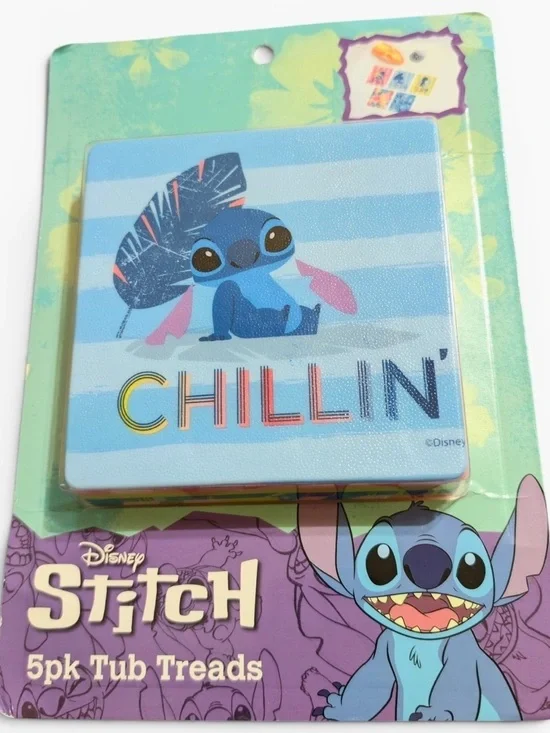 Disney Stitch 5-Pack Tub Treads Non-Slip Bathtub Decals Bathroom Safety NIP