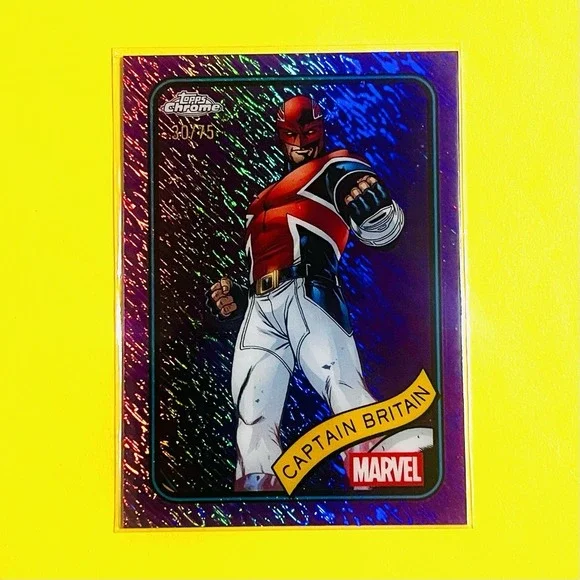 2025 Topps Chrome Marvel‎ Captain Britain #151 Purple Lava Refractor /75