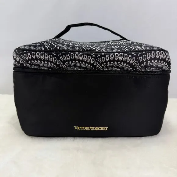 Victoria's Secret Black & White Bra Panty Lingerie Travel Bag