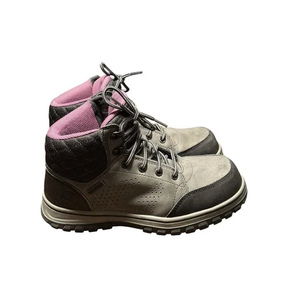 Skechers Boots Womens Size 7 McColl Composite Toe Work Black Leather Waterproof