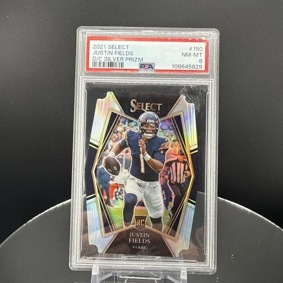 2021 Panini Select Justin Fields Premier Level RC #150 PSA 8 Chicago Bears