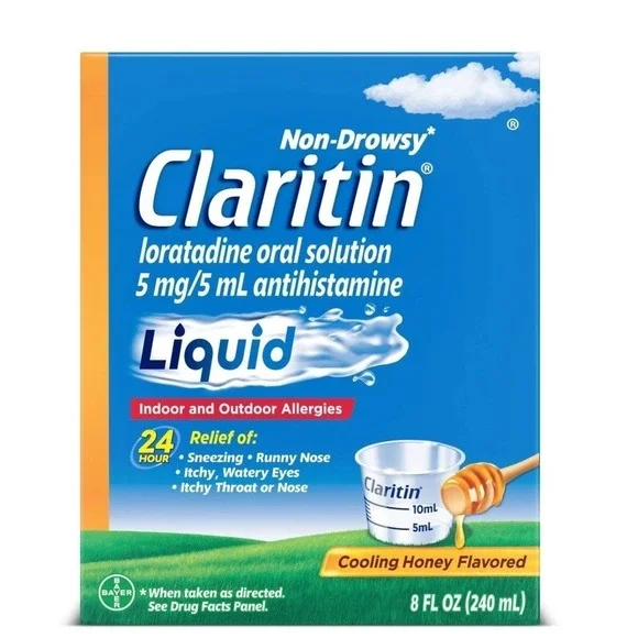 Claritin COOLING HONEY Flavored Liquid 24hr Non-Drowsy Allergy Medicine, 8 FL OZ