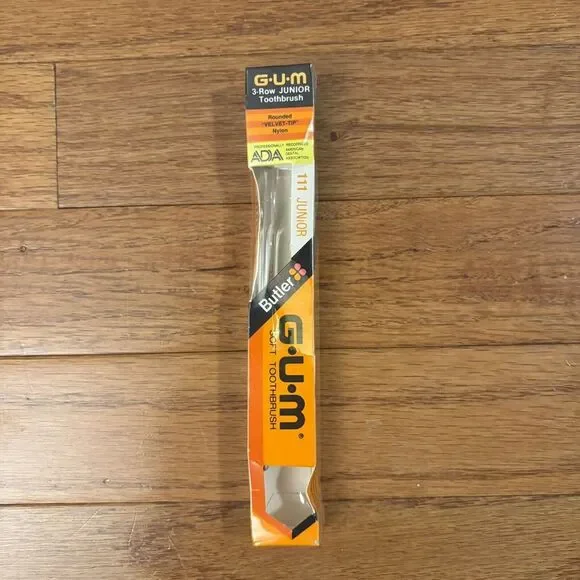 GUM Butler 111 3-Row Youth Toothbrush Soft Rounded Velvet Tip - Vintage NEW