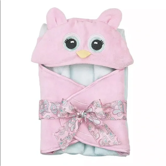 BEARINGTON COLLECTION LIL' HOOTS PINK OWEL TOWEL