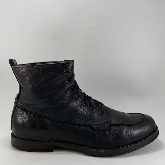 Frye Phillip Lug Lace Up Boot Leather Mens Size 10 D Combat Moc Toe 87901