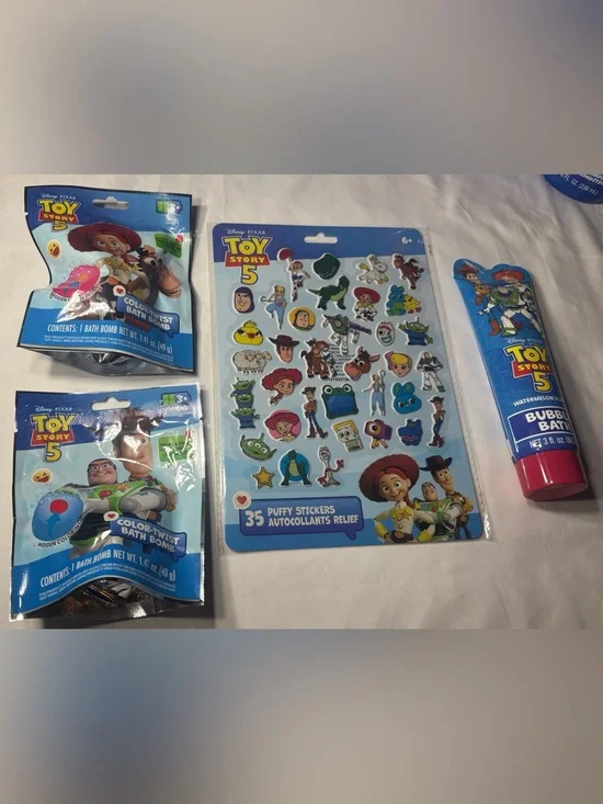 4 New Toy Story Bath Bundle - Blue