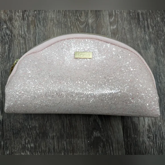 Tarte cosmetics pink glitter makeup‎ bag