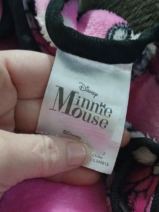 Disney Minnie Mouse Plush Throw Blanket in Pink and Black