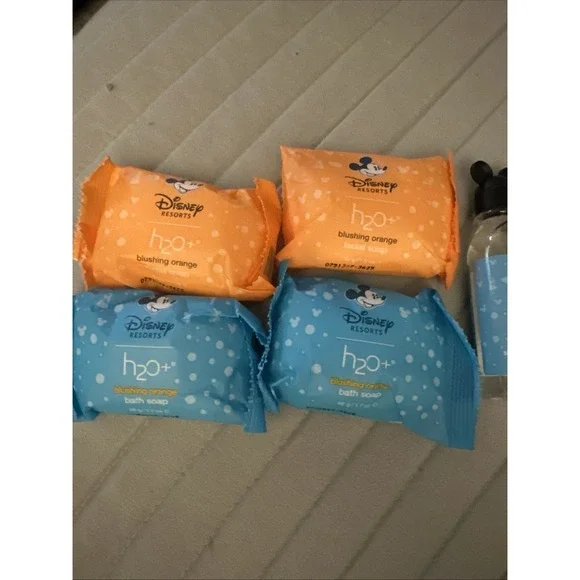 LOT OF 7‎ DISNEY RESORTS H2O+ BLUSHING ORANGE SOAPS/SHAMPOO/CONDITIONER