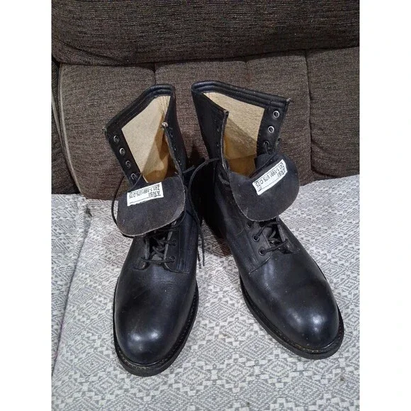 Nos Biltrite 1991 Ansi Army Black Military Steel Toe Cap Boots Motorcycle