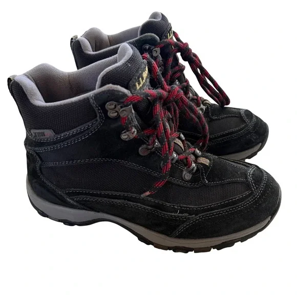 LL Bean Mens Tek 2.5 Primaloft Insulated Hiking Boots Black Red‎ Size 7.5 M