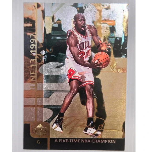 Upper Deck Trading Card 3.5x5 Gold Excellent MJ5 Michael Jordan Large Card