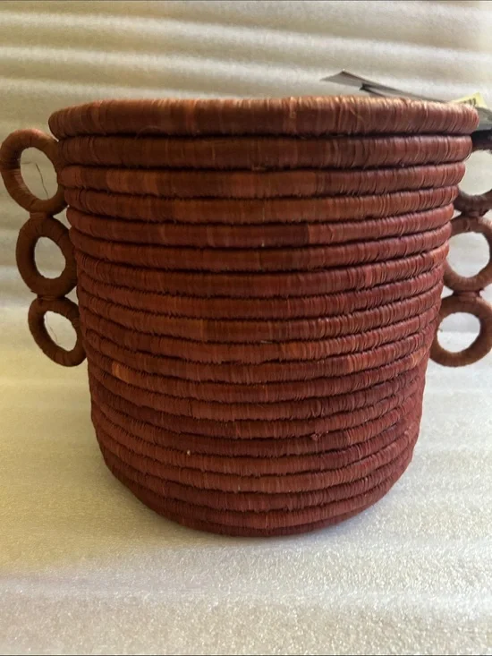 Target Rust Red Woven Storage Basket with Ring Handles
