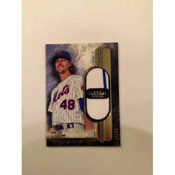 2016 TOPPS TIER ONE GAME USED WORN JERSEY JACOB DEGROM METS #37/50 (023)